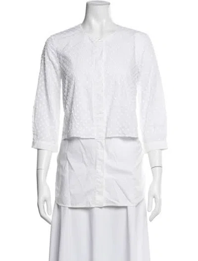 Pre-owned Weekend Max Mara Three-quarter Sleeve Blouse In Neutrals