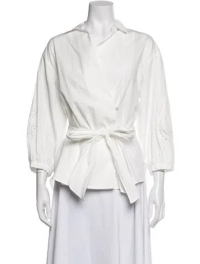 Pre-owned Weekend Max Mara Three-quarter Sleeve Blouse In Neutrals