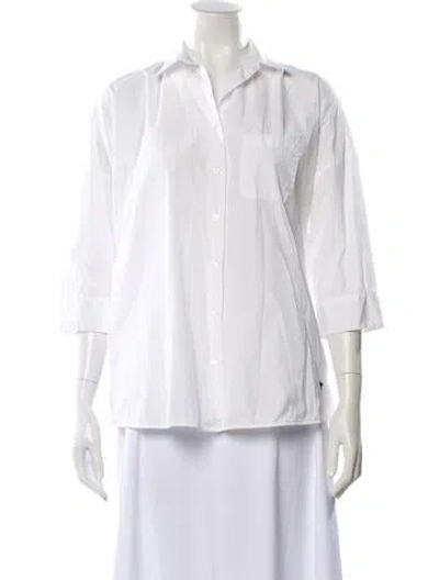 Pre-owned Weekend Max Mara Three-quarter Sleeve Button-up Top In Neutral