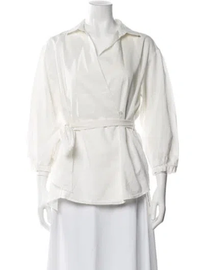 Pre-owned Weekend Max Mara Three-quarter Sleeve Top In Neutral