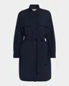 Weekend Max Mara Tiberio Short Tech Wool Shirtdress In Blue