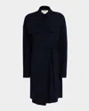 Weekend Max Mara Tiberio Short Tech Wool Shirtdress In Blue