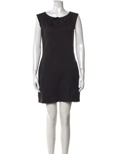 Pre-owned Weekend Max Mara Tie Neck Mini Dress In Black