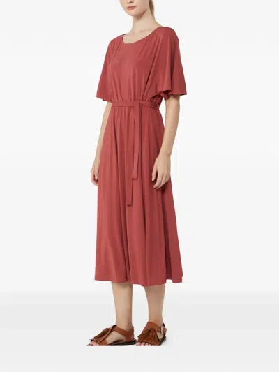 Weekend Max Mara Tie-waist Midi Dress In Brown