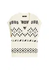 Weekend Max Mara Womens Black V-neck Sleeveless Cotton-blend Vest In White