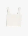 Weekend Max Mara Max Mara Weekend Crop Top In Jacquard Viscose In White