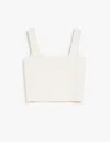 Weekend Max Mara Max Mara Weekend Crop Top In Jacquard Viscose In White
