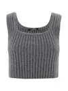 Weekend Max Mara Sleeveless Wool Top Square Neckline In Gray