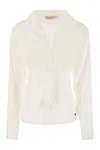 Weekend Max Mara Buttoned Belted Top In White