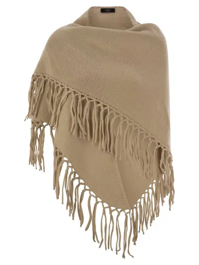 WEEKEND MAX MARA TORNADO FRINGED EDGE SHAWL