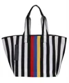 Weekend Max Mara Striped Tote Bag In White