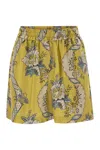 Weekend Max Mara Tracia Floral-print Silk Bermuda Shorts In Yellow