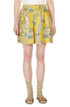Weekend Max Mara Tracia Floral-print Silk Bermuda Shorts In Yellow