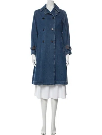 Pre-owned Weekend Max Mara Trench Coat In Blue