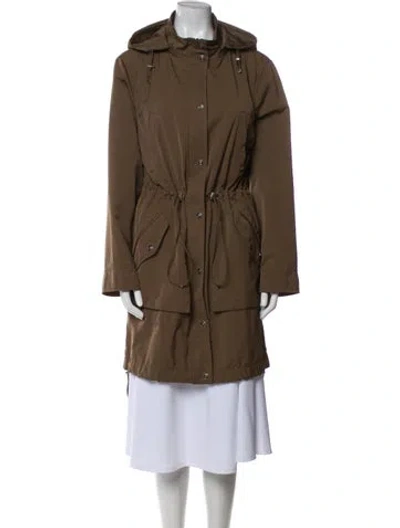 Pre-owned Weekend Max Mara Trench Coat In Green