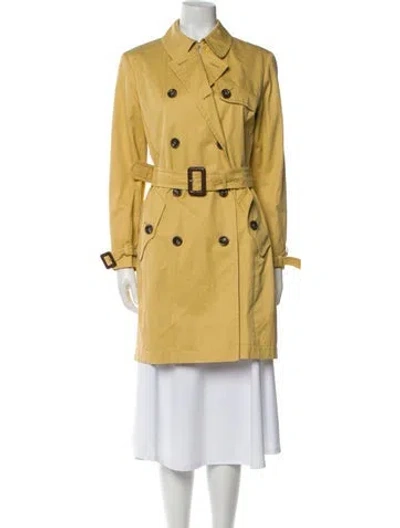 Pre-owned Weekend Max Mara Trench Coat In Yellow