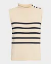 Weekend Max Mara Trofeo Striped Cotton Knit Top In Neutral