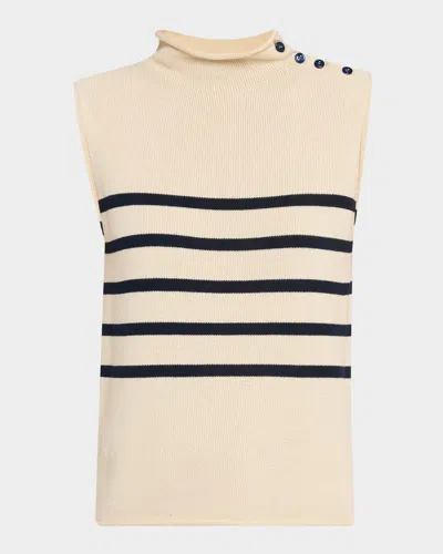 Weekend Max Mara Trofeo Striped Cotton Knit Top In Neutral