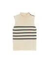 Weekend Max Mara Trofeo Placed Stripe Sleevless Cotton Sweater In Multi