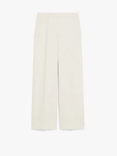 Weekend Max Mara Stretch Wide Leg Trousers In White