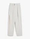 Weekend Max Mara Wool Canvas Wide-leg Pants In Beige
