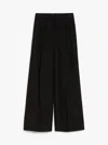 Weekend Max Mara Viscose And Linen Wide Trousers In Black