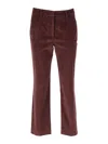 Weekend Max Mara Omens Wine-coloured Marruca Straight-leg Cotton-corduroy Trousers In Brown