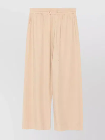 Weekend Max Mara Trousers Wide-leg Side Pockets In Nude