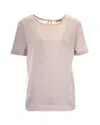 Weekend Max Mara Natural Solid Round Neck T-shirt In Neutral