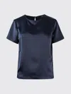 Weekend Max Mara Blue Solid Round Neck T-shirt In Blue