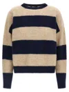 Weekend Max Mara Striped Long Sleeve Crew Neck Sweater In Multi