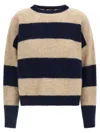 Weekend Max Mara Striped Long Sleeve Crew Neck Sweater In Multi