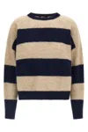 Weekend Max Mara Striped Long Sleeve Crew Neck Sweater In Multi