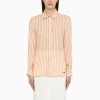 WEEKEND MAX MARA TURMERIC YELLOW STRIPED LINEN SHIRT