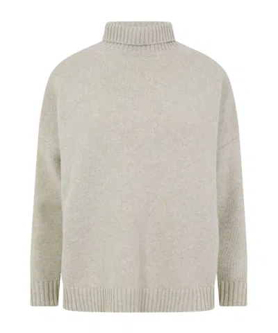 Weekend Max Mara Turtleneck Knit Sweater In Neutral