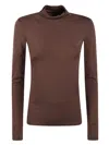 Weekend Max Mara Silk-wool Rollneck Sweater In Brown