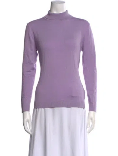 Pre-owned Weekend Max Mara Turtleneck Long Sleeve Top In Purple