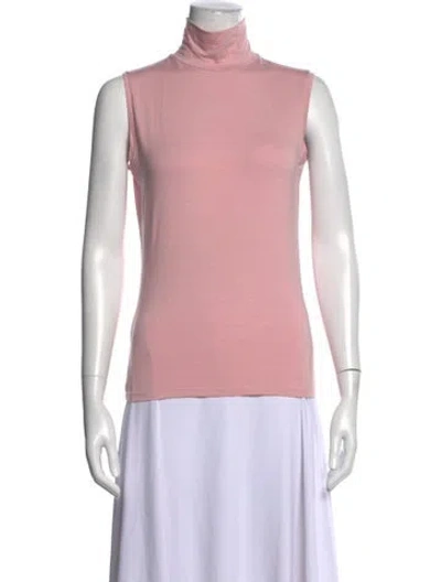 Pre-owned Weekend Max Mara Turtleneck Sleeveless Top W/ Tags In Pink