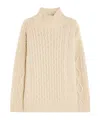 Weekend Max Mara Veneto Cable Knit Sweater In Nude