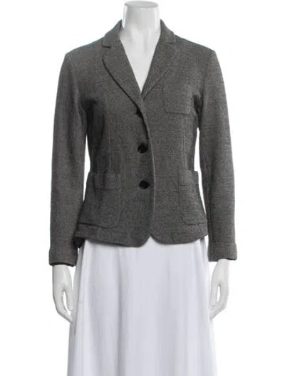 Pre-owned Weekend Max Mara Tweed Pattern Blazer In Grey