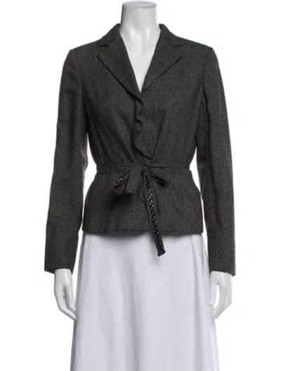 Pre-owned Weekend Max Mara Tweed Pattern Blazer In Grey