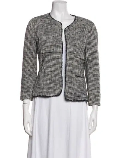 Pre-owned Weekend Max Mara Tweed Pattern Jacket In Black