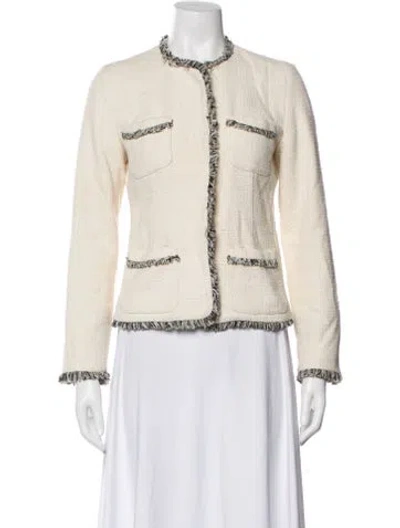 Pre-owned Weekend Max Mara Tweed Pattern Jacket In Neutrals