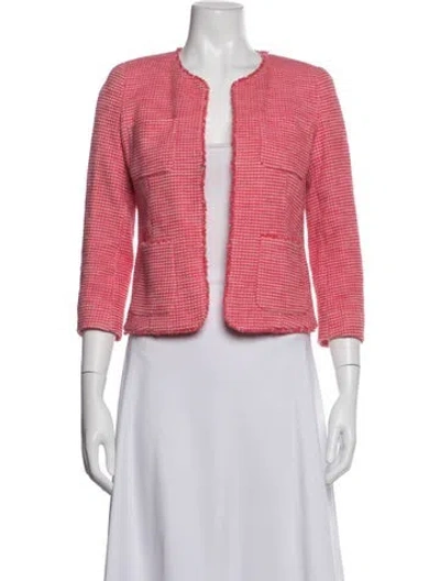 Pre-owned Weekend Max Mara Tweed Pattern Jacket In Pink