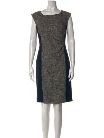 Pre-owned Weekend Max Mara Tweed Pattern Knee-length Dress In Gray