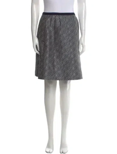 Pre-owned Weekend Max Mara Tweed Pattern Knee-length Skirt In Blue