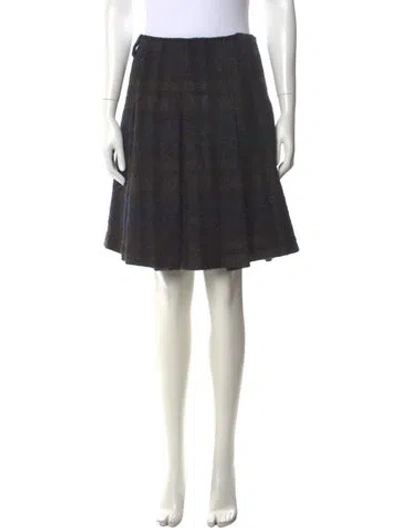 Pre-owned Weekend Max Mara Tweed Pattern Knee-length Skirt In Grey