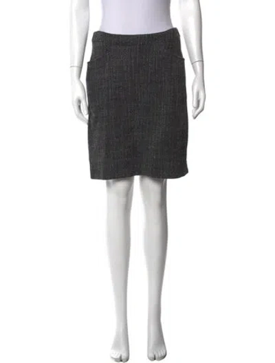 Pre-owned Weekend Max Mara Tweed Pattern Knee-length Skirt In Grey