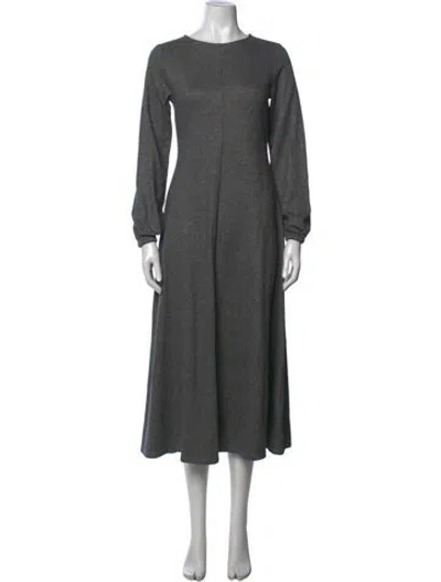 Pre-owned Weekend Max Mara Tweed Pattern Long Dress In Grey