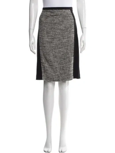 Pre-owned Weekend Max Mara Tweed Pattern Midi Length Skirt In Black/metallic